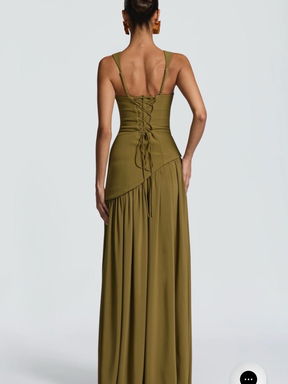 Babyboo Medium TULLULAH MAXI DRESS - DEEP OLIVE - Picture 2 of 2